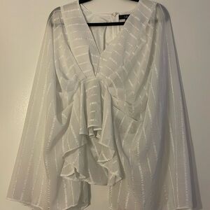 Lulus White Draped Top Size Medium